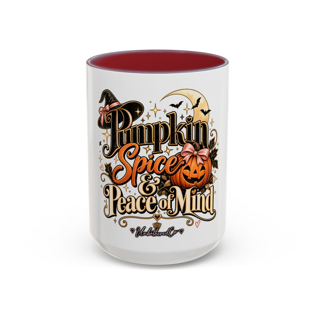 Pumpkin Spice & Peace of Mind Accent Mug — Fall Coffee Cup (15oz) product image