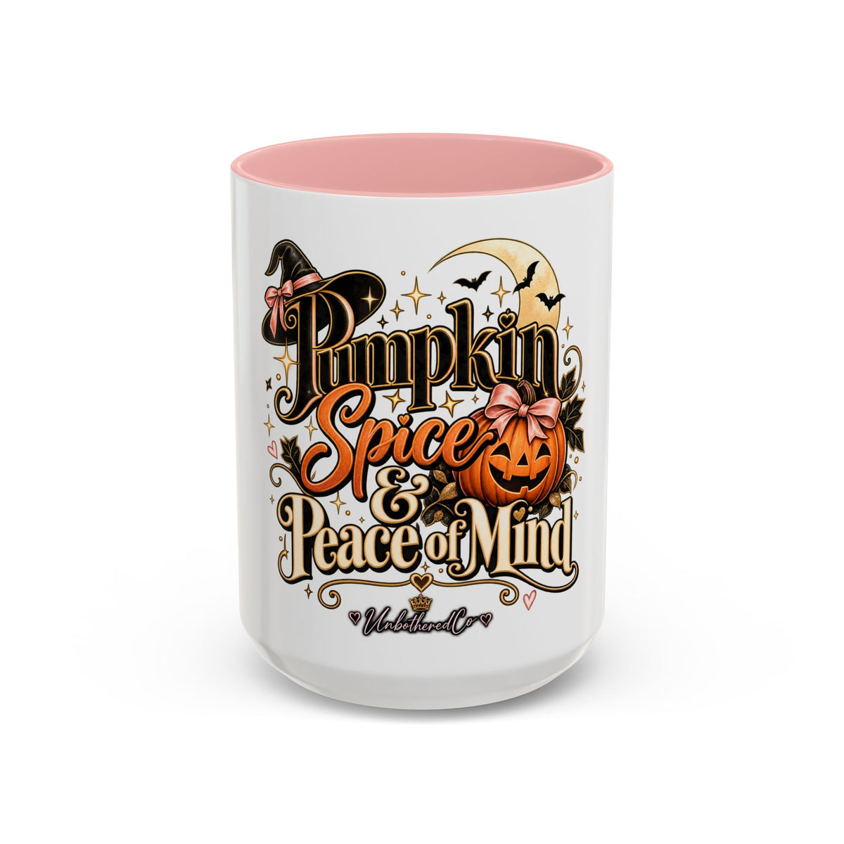 Pumpkin Spice & Peace of Mind Accent Mug — Fall Coffee Cup (15oz) product image