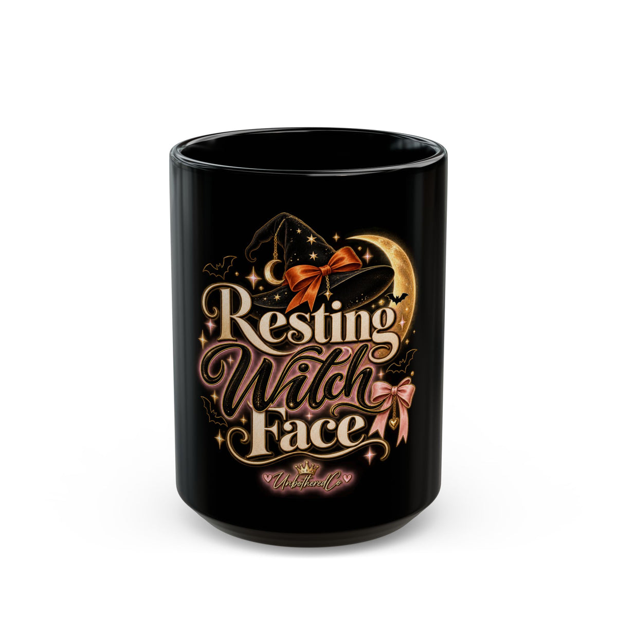 Resting Witch Face Black Mug — Funny Halloween Coffee Cup (11oz & 15oz) product image