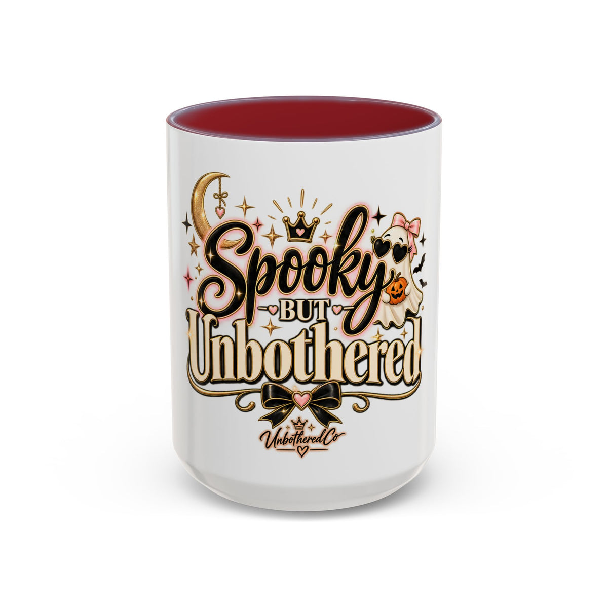 Spooky But Unbothered Coffee Mug — Halloween Ghost Accent Mug (11/15oz) product image