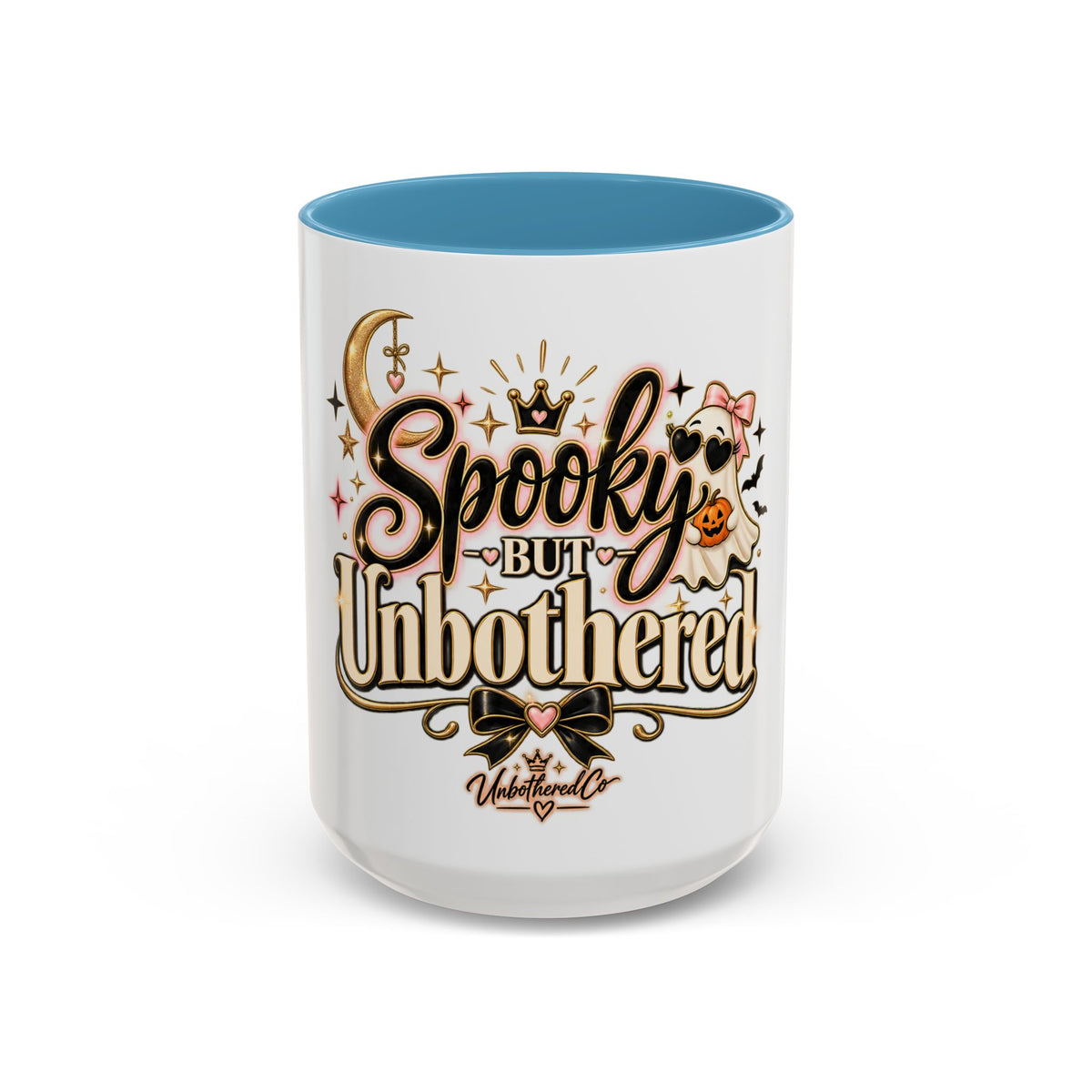Spooky But Unbothered Coffee Mug — Halloween Ghost Accent Mug (11/15oz) product image