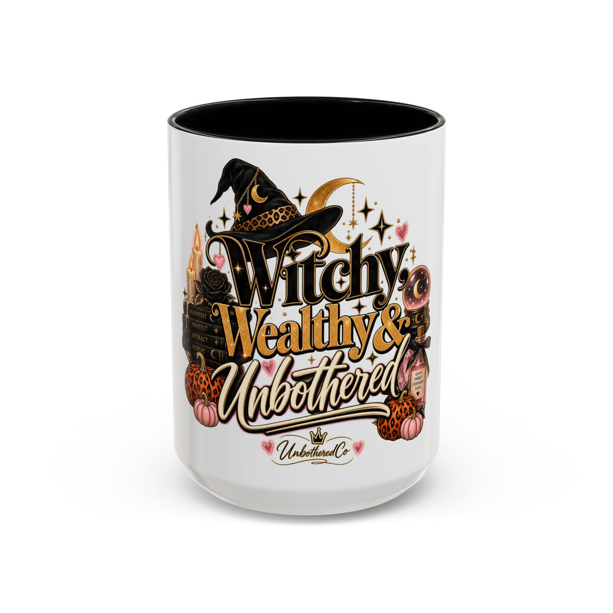 Witchy, Wealthy & Unbothered Accent Mug — Witch Coffee Cup (15oz) product image