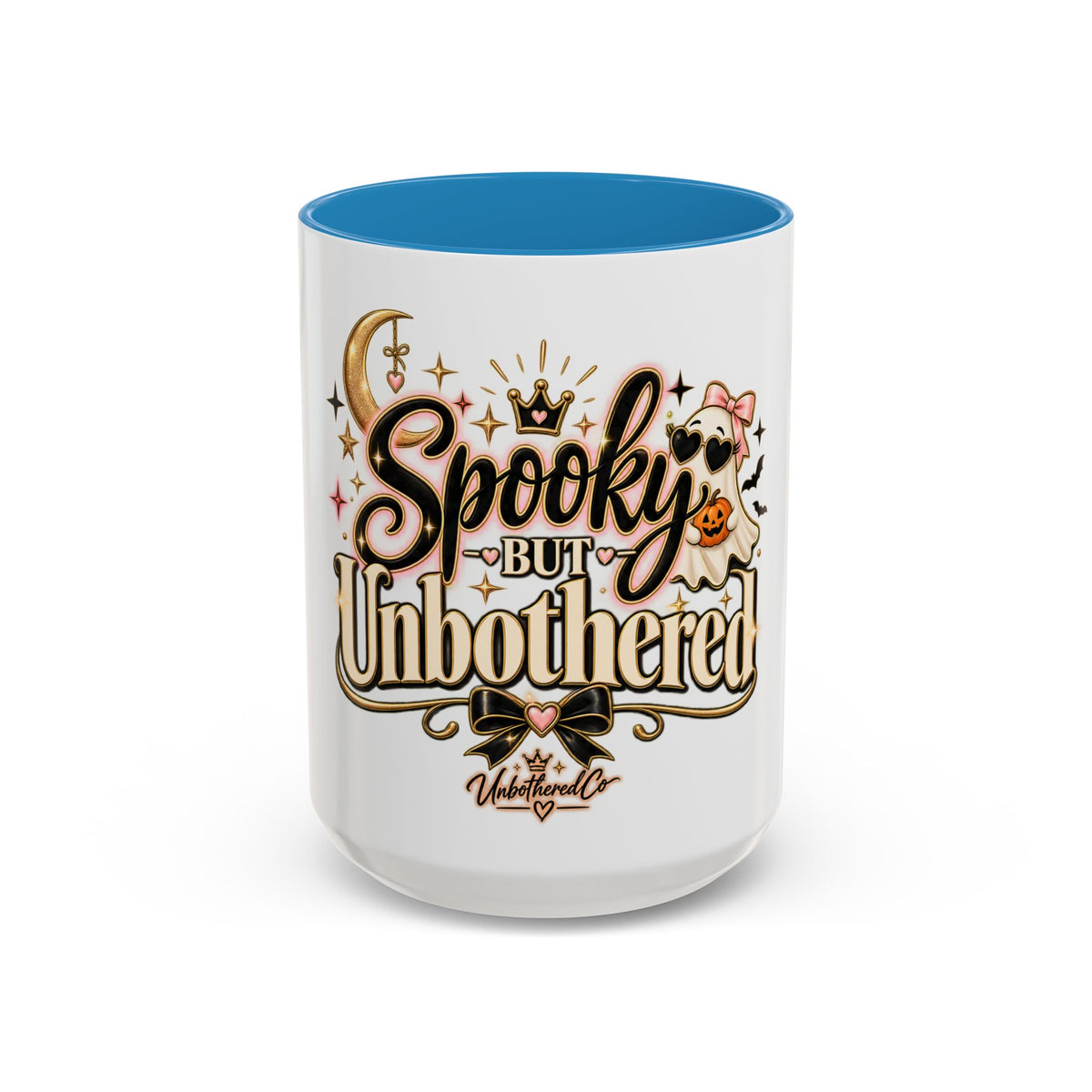Spooky But Unbothered Coffee Mug — Halloween Ghost Accent Mug (11/15oz) product image