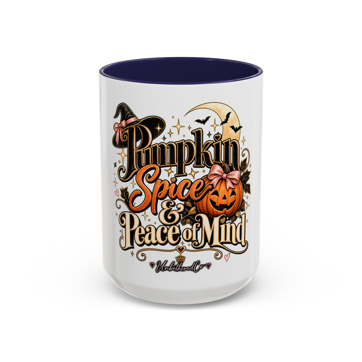 Pumpkin Spice & Peace of Mind Accent Mug — Fall Coffee Cup (15oz) product image
