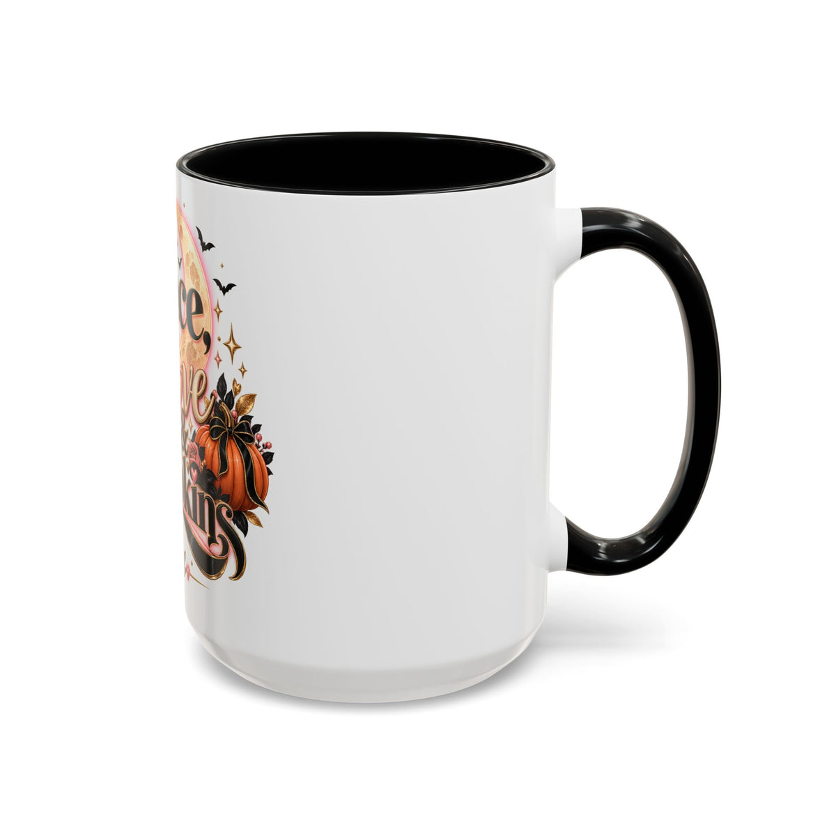 Accent Coffee Mug — "Peace, Love & Pumpkins" Fall Pumpkin Coffee Mug product image