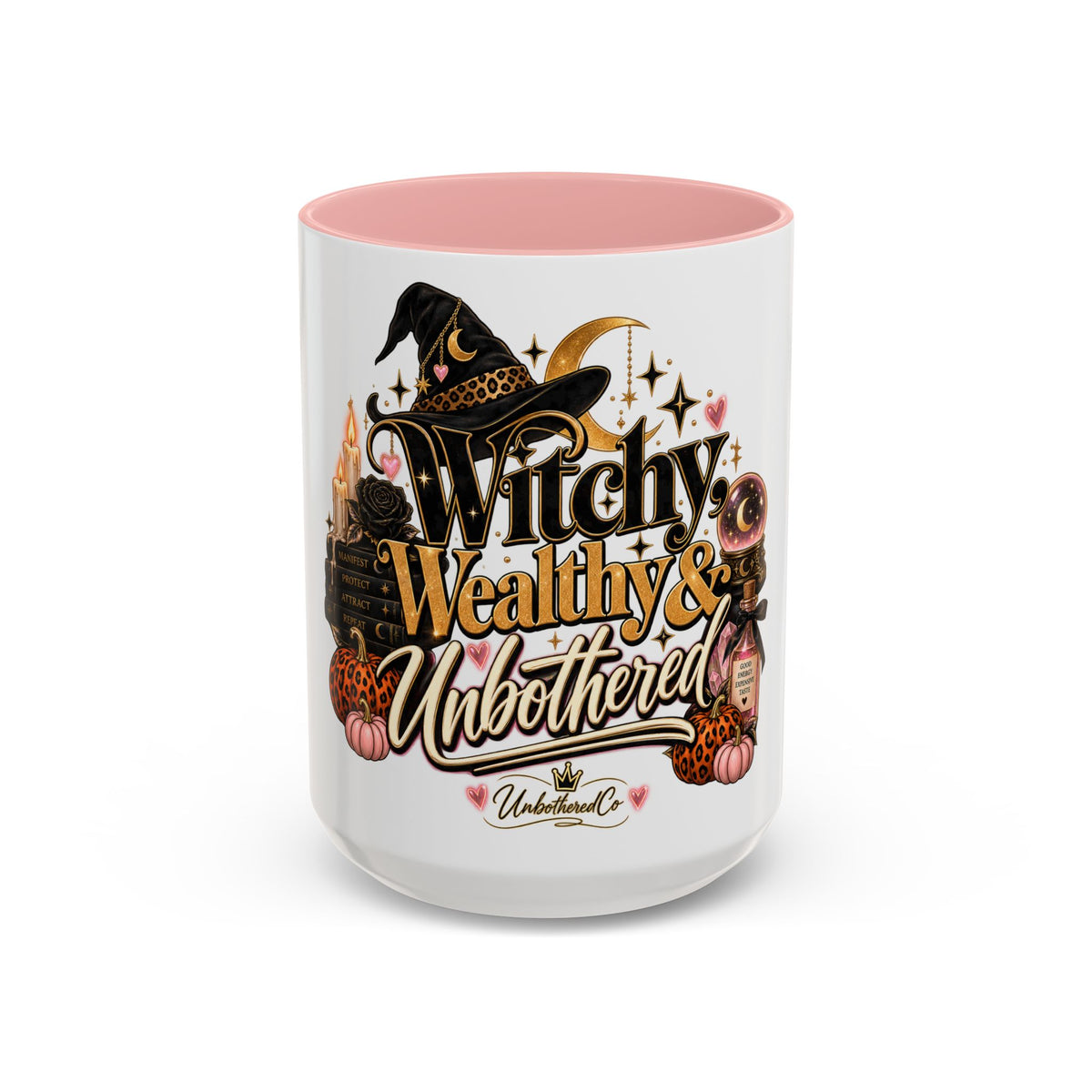 Witchy, Wealthy & Unbothered Accent Mug — Witch Coffee Cup (15oz) product image