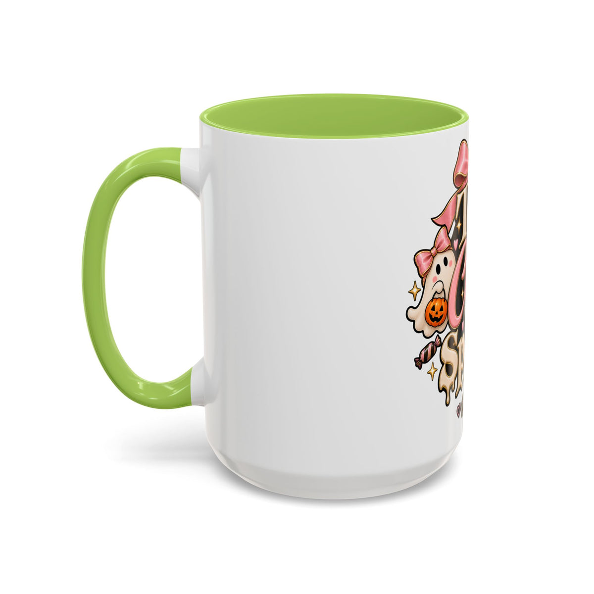 Too Cute to Spook Accent Mug — Halloween Ghost Coffee Cup (15oz) product image