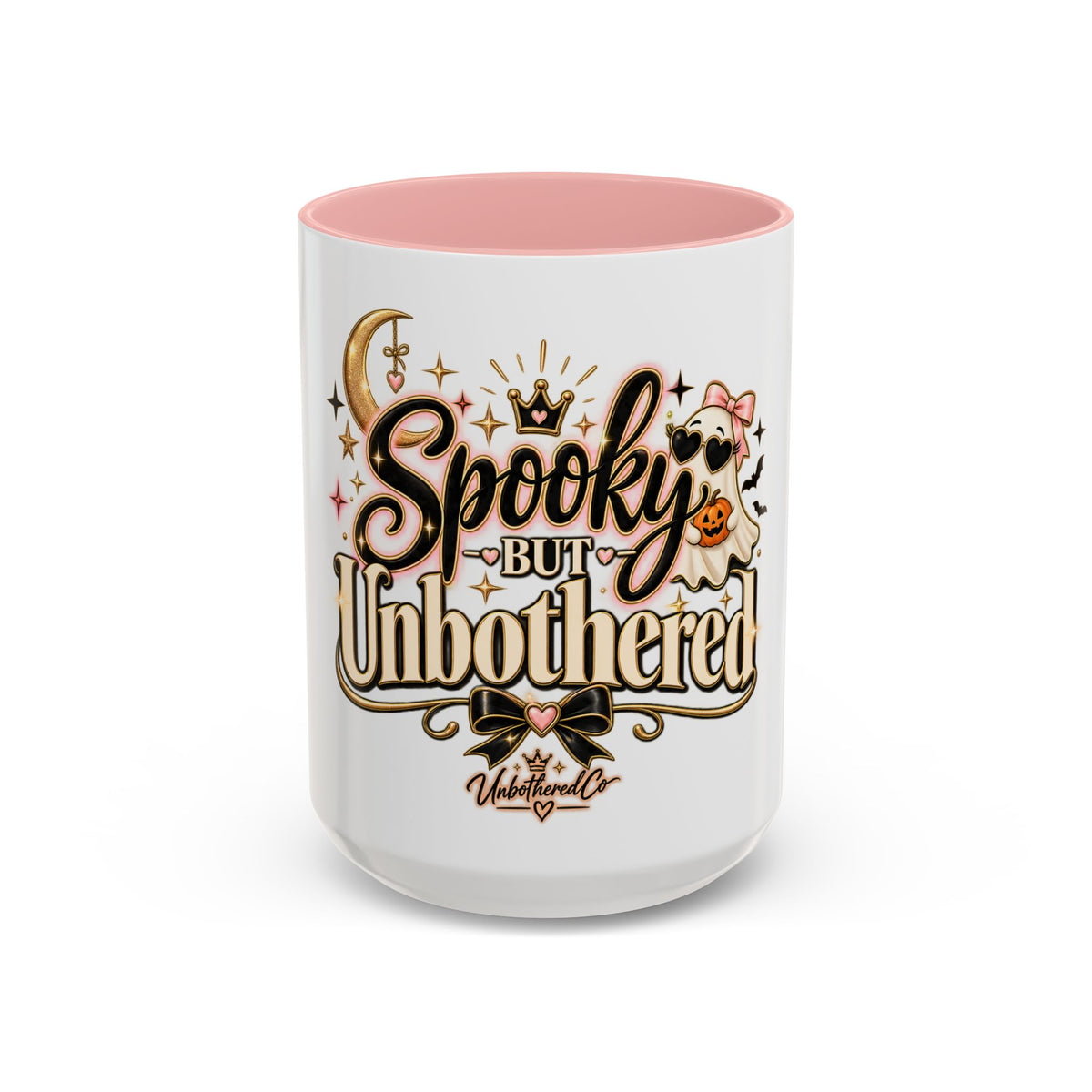 Spooky But Unbothered Coffee Mug — Halloween Ghost Accent Mug (11/15oz) product image
