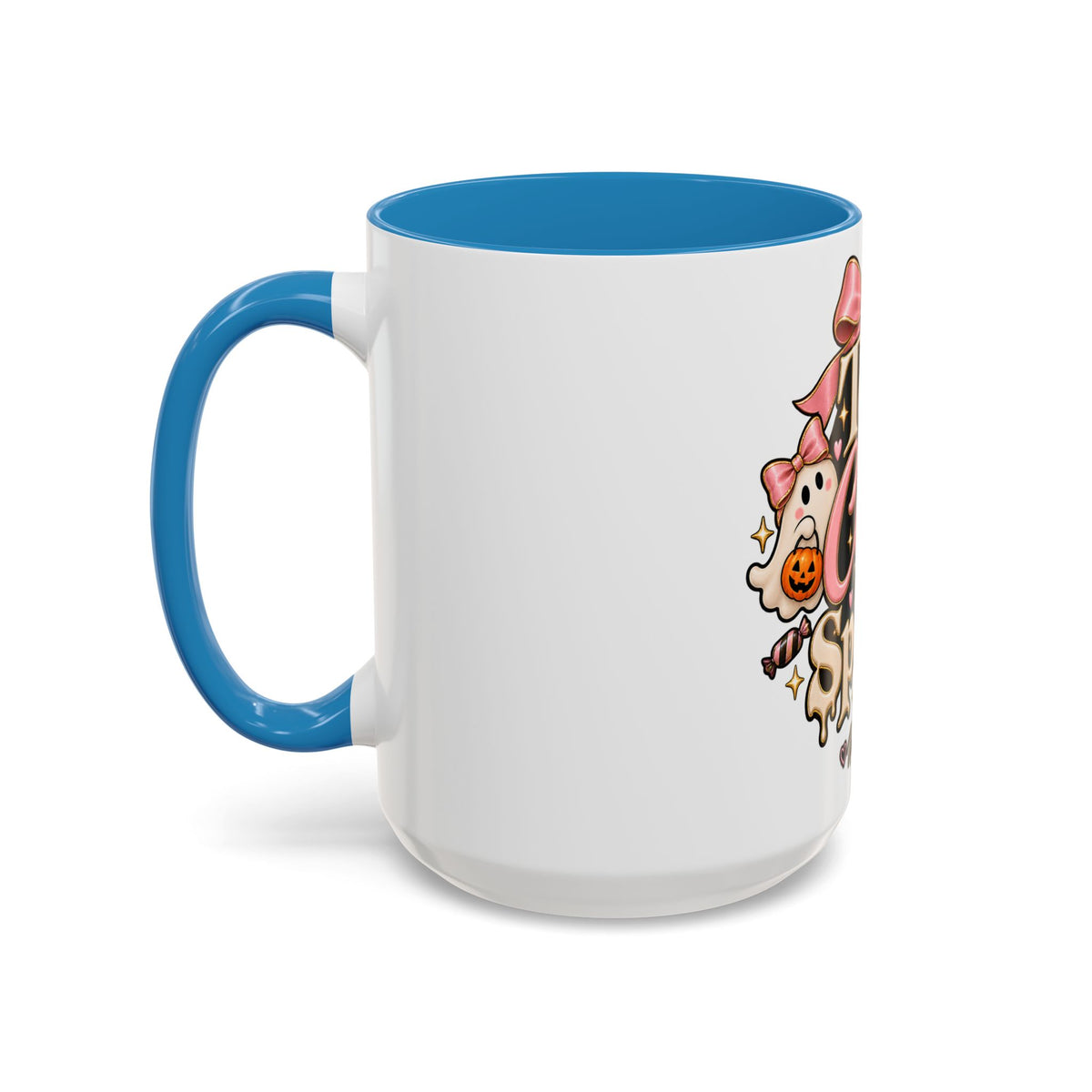Too Cute to Spook Accent Mug — Halloween Ghost Coffee Cup (15oz) product image