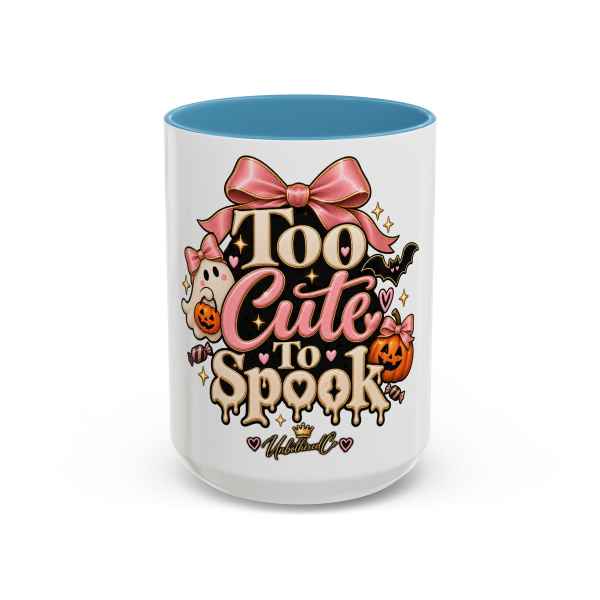 Too Cute to Spook Accent Mug — Halloween Ghost Coffee Cup (15oz) product image