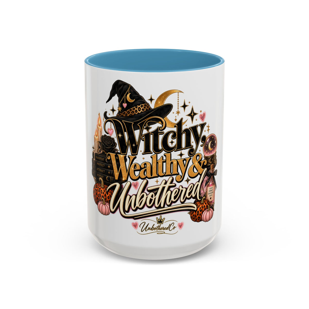 Witchy, Wealthy & Unbothered Accent Mug — Witch Coffee Cup (15oz) product image