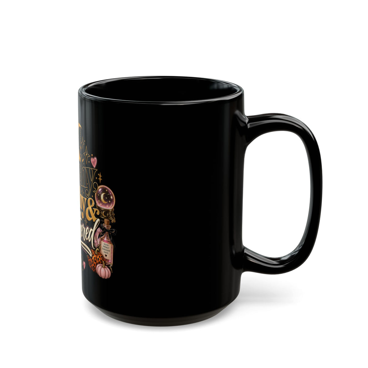 Witchy, Wealthy & Unbothered Black Coffee Mug — Halloween Witch Lover Gift (11oz/15oz) product image