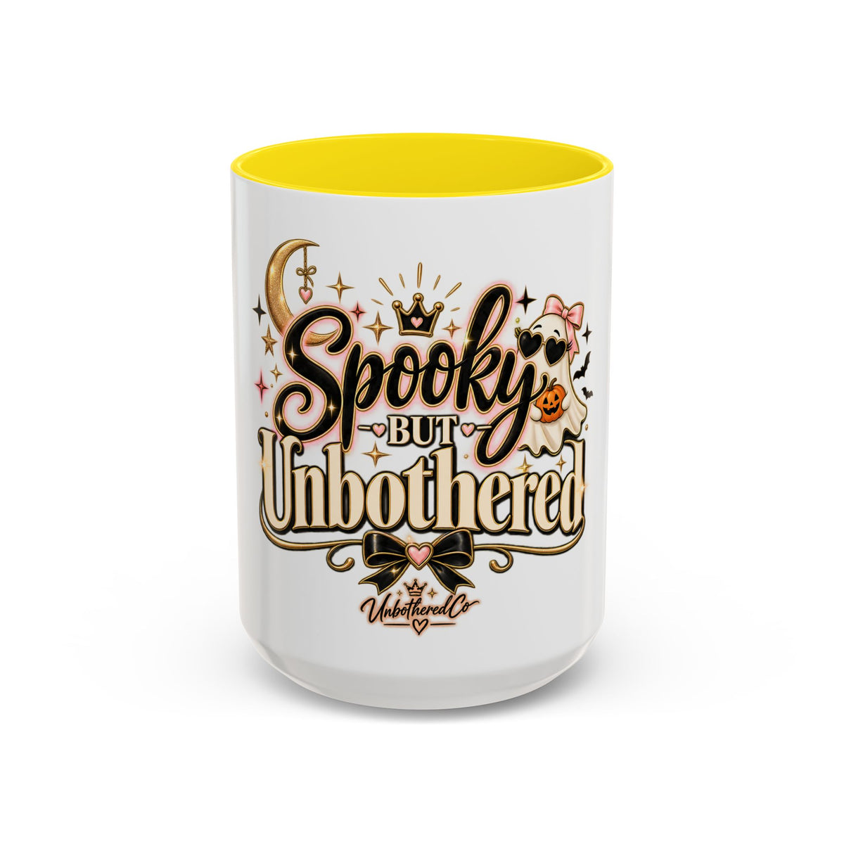 Spooky But Unbothered Coffee Mug — Halloween Ghost Accent Mug (11/15oz) product image