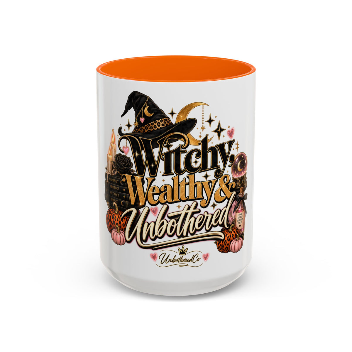 Witchy, Wealthy & Unbothered Accent Mug — Witch Coffee Cup (15oz) product image