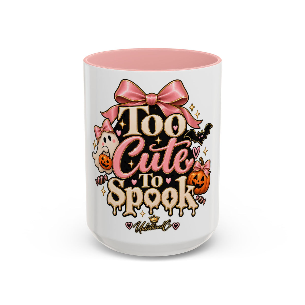 Too Cute to Spook Accent Mug — Halloween Ghost Coffee Cup (15oz) product image