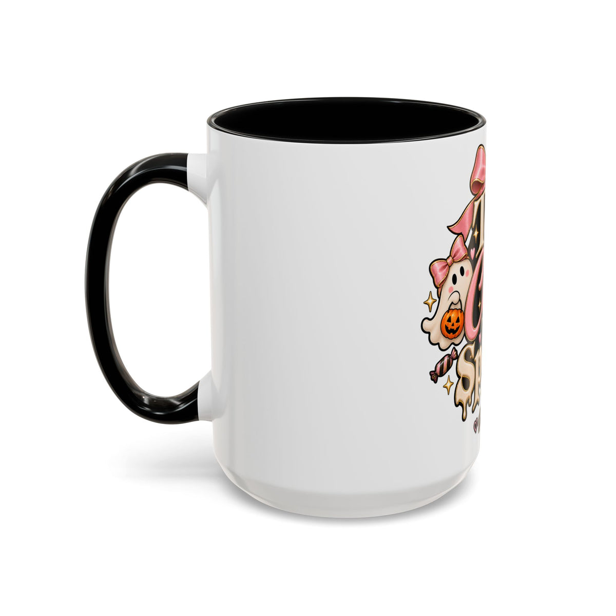 Too Cute to Spook Accent Mug — Halloween Ghost Coffee Cup (15oz) product image