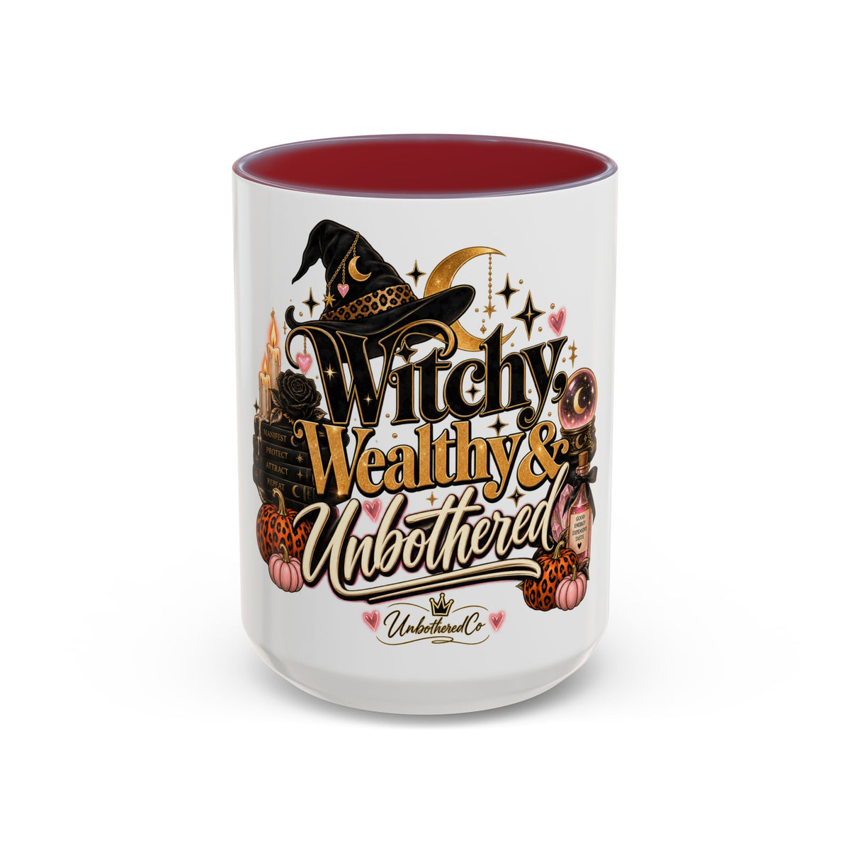 Witchy, Wealthy & Unbothered Accent Mug — Witch Coffee Cup (15oz) product image