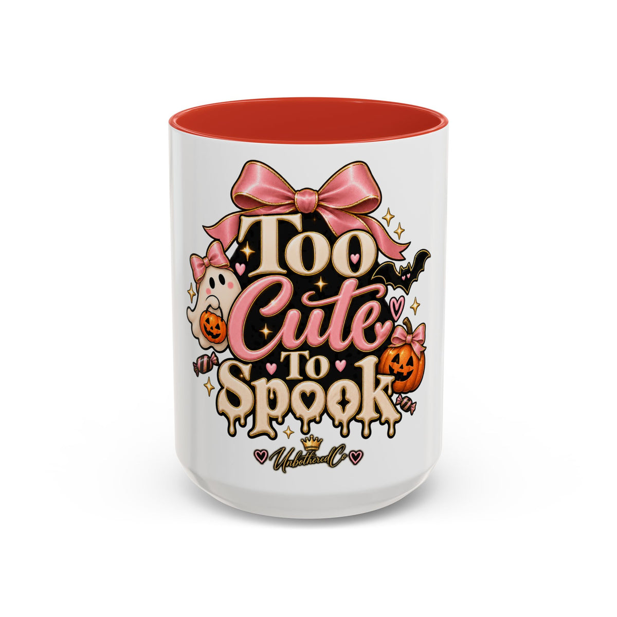 Too Cute to Spook Accent Mug — Halloween Ghost Coffee Cup (15oz) product image