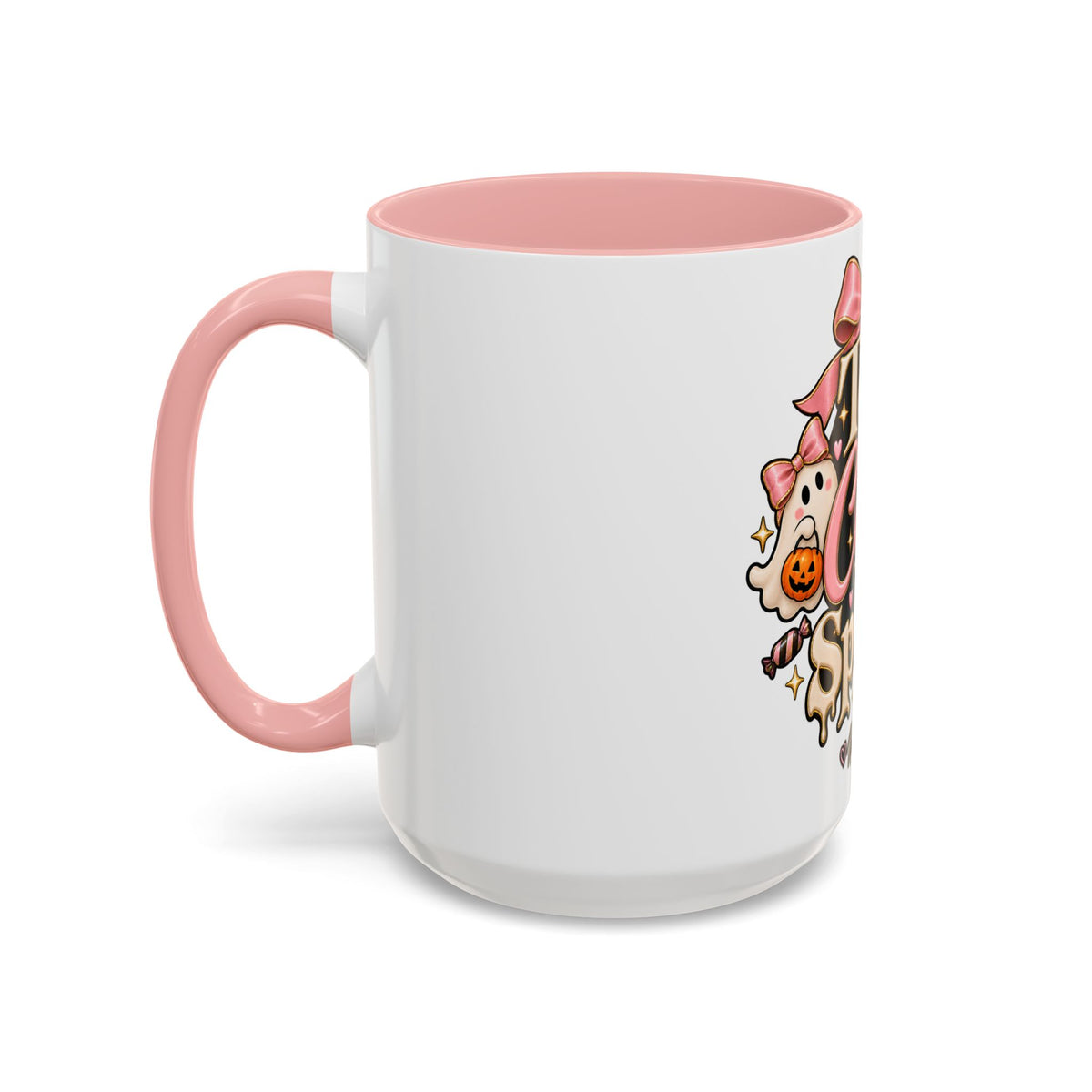 Too Cute to Spook Accent Mug — Halloween Ghost Coffee Cup (15oz) product image