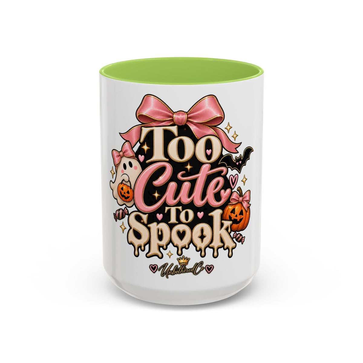 Too Cute to Spook Accent Mug — Halloween Ghost Coffee Cup (15oz) product image