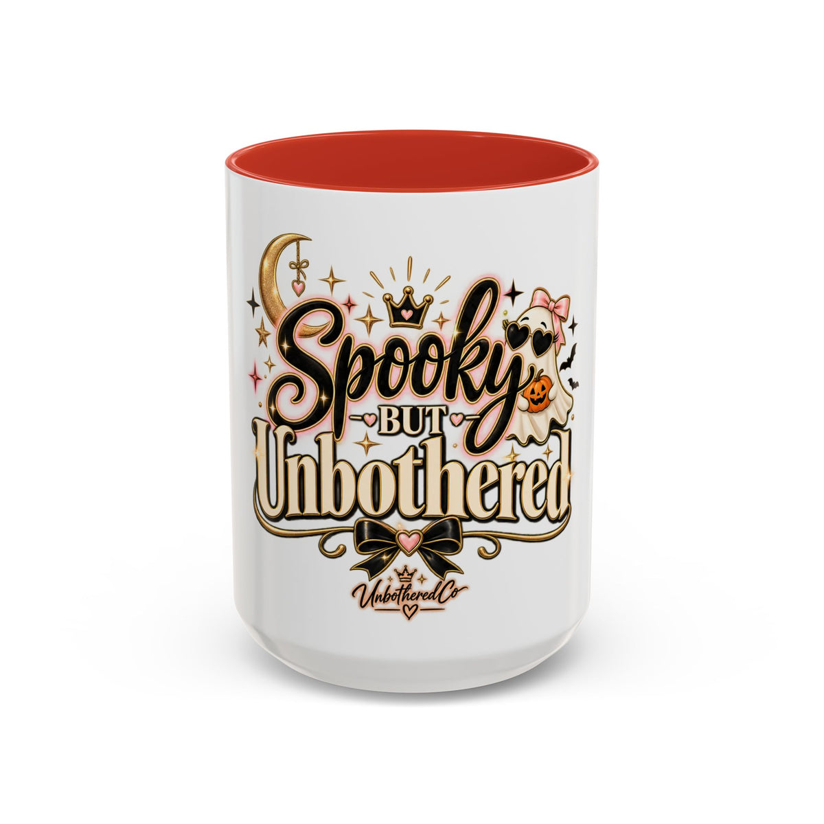Spooky But Unbothered Coffee Mug — Halloween Ghost Accent Mug (11/15oz) product image