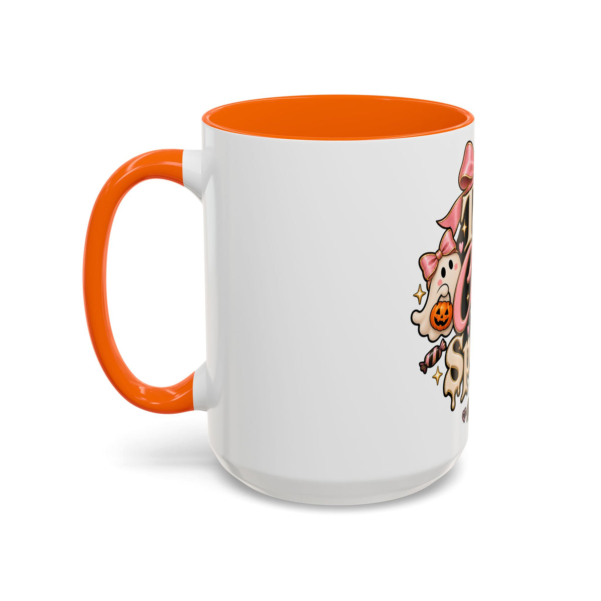 Too Cute to Spook Accent Mug — Halloween Ghost Coffee Cup (15oz) product image