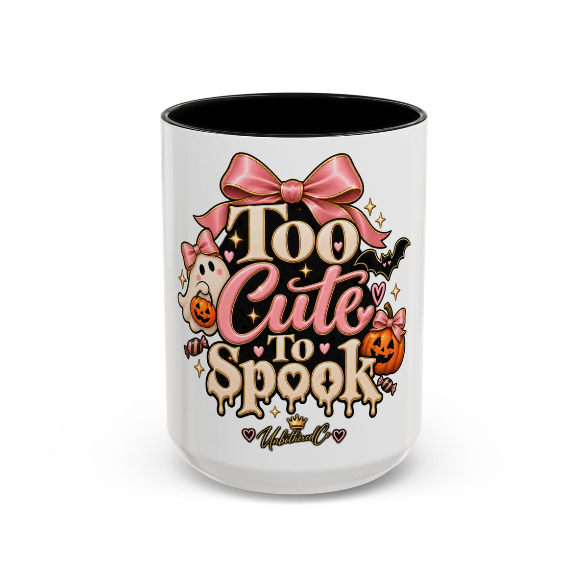 Too Cute to Spook Accent Mug — Halloween Ghost Coffee Cup (15oz) product image