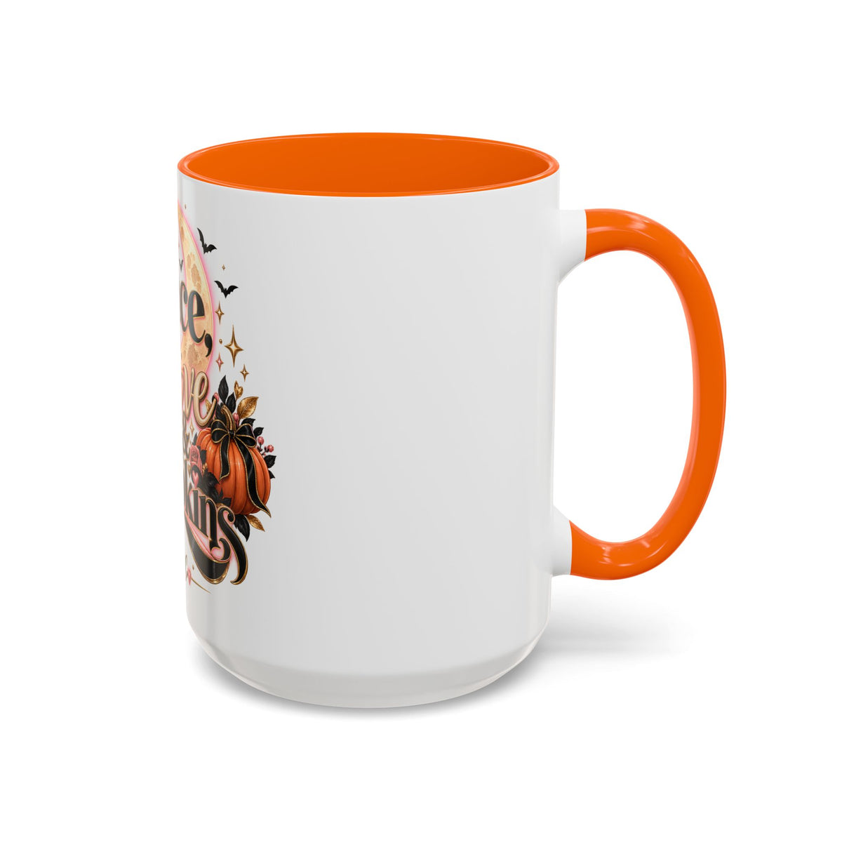 Accent Coffee Mug — "Peace, Love & Pumpkins" Fall Pumpkin Coffee Mug product image