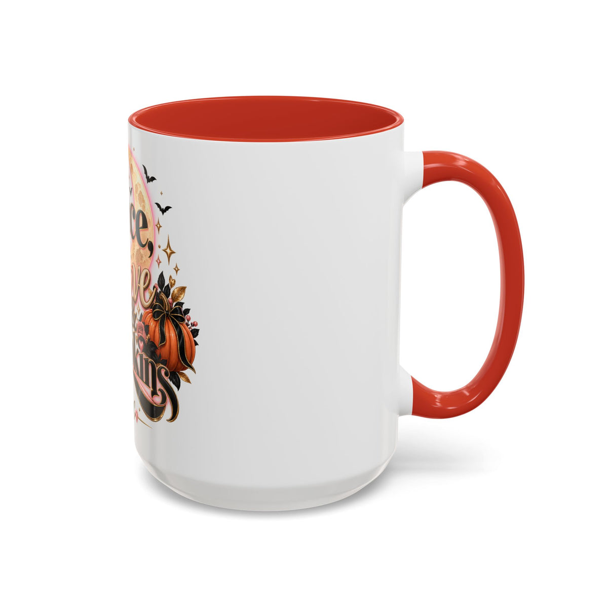 Accent Coffee Mug — "Peace, Love & Pumpkins" Fall Pumpkin Coffee Mug product image