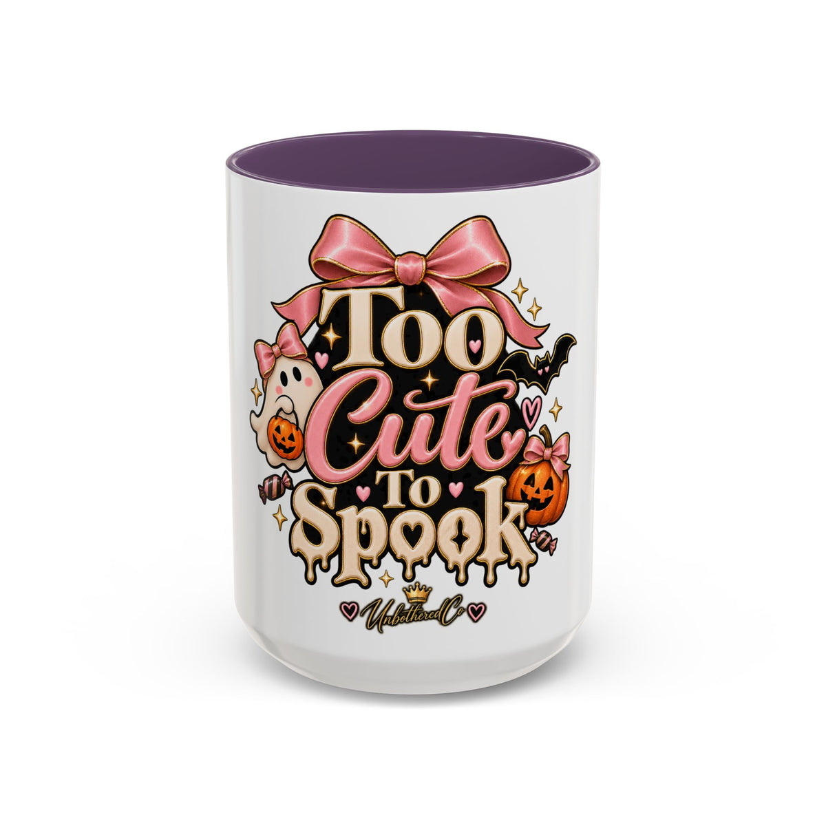 Too Cute to Spook Accent Mug — Halloween Ghost Coffee Cup (15oz) product image