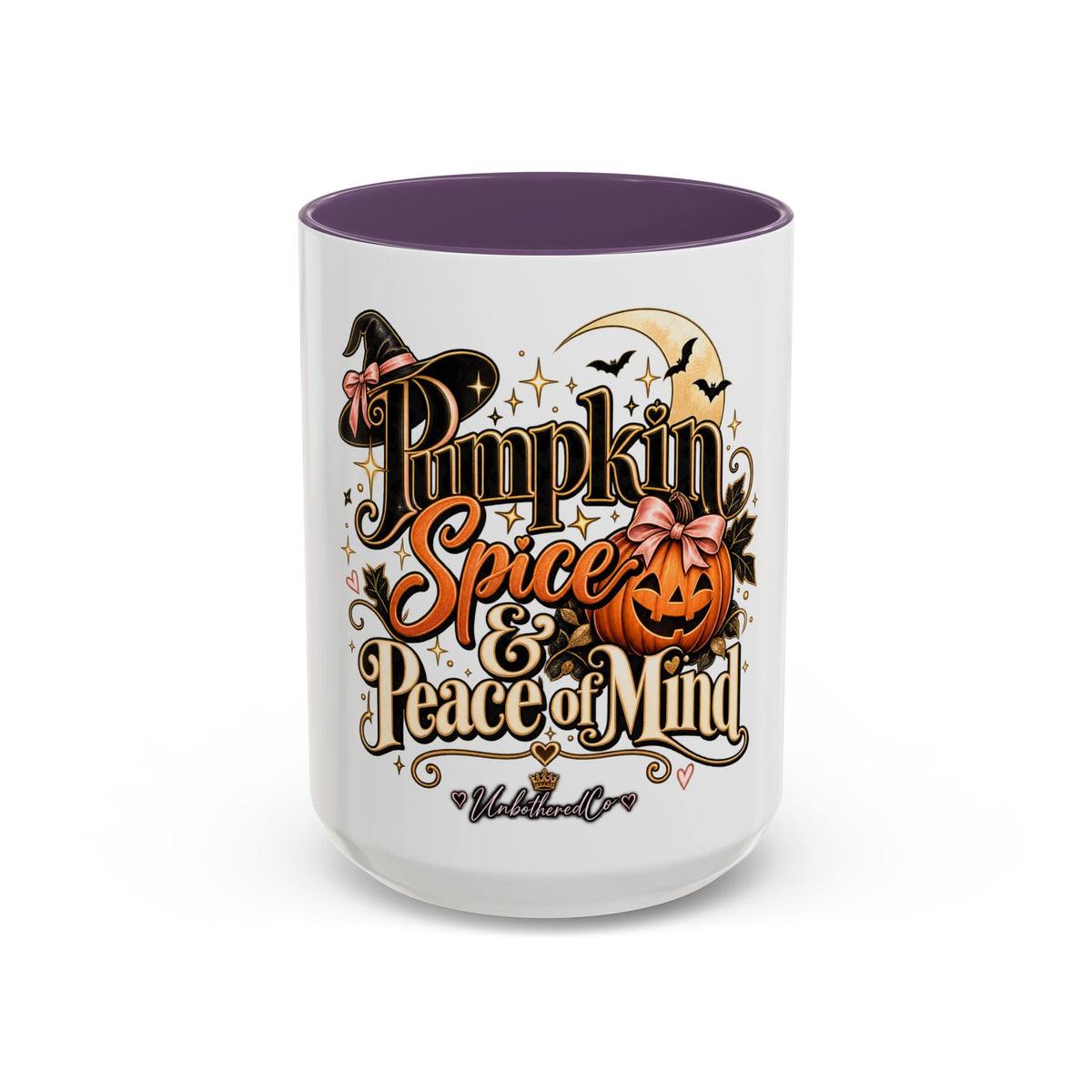 Pumpkin Spice & Peace of Mind Accent Mug — Fall Coffee Cup (15oz) product image