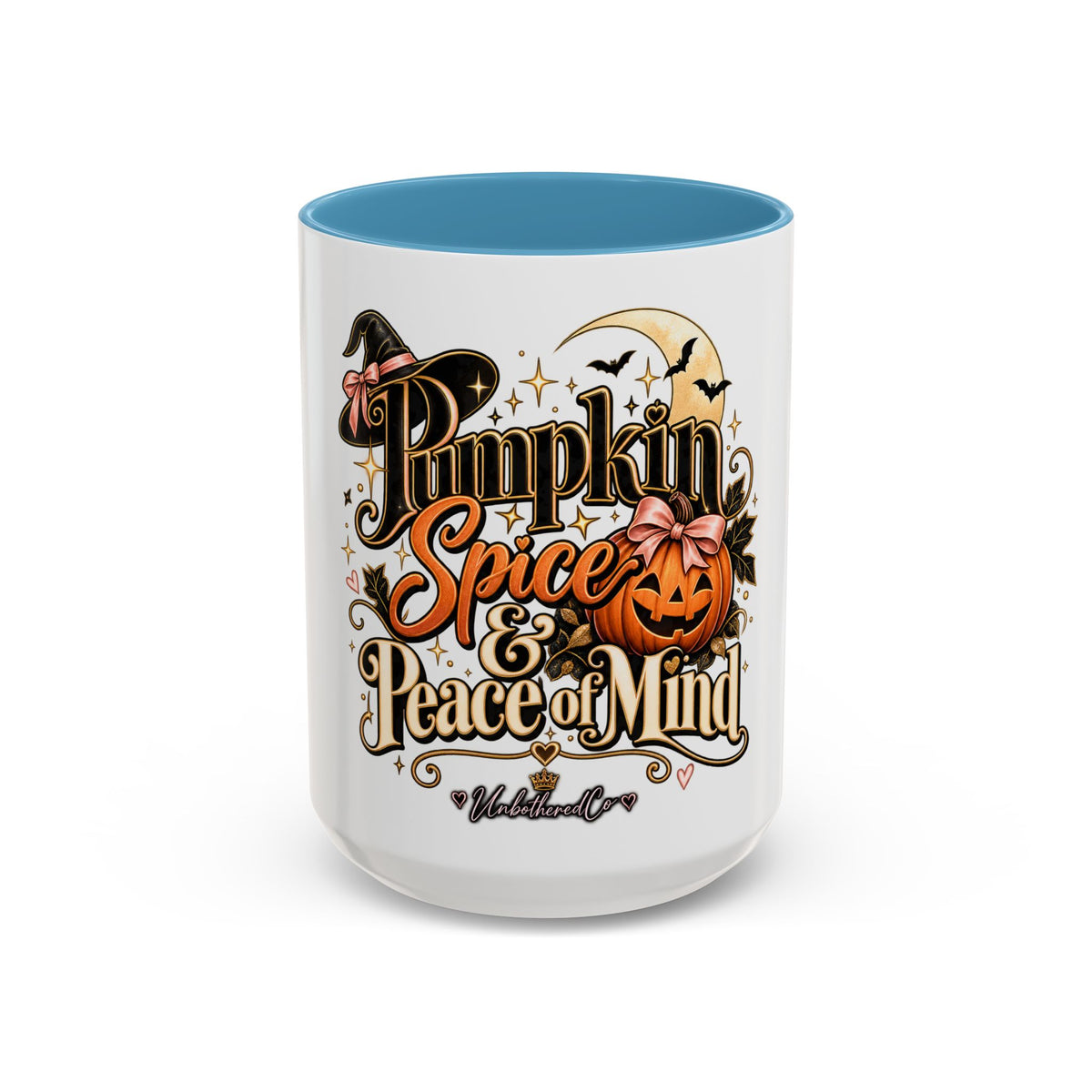 Pumpkin Spice & Peace of Mind Accent Mug — Fall Coffee Cup (15oz) product image