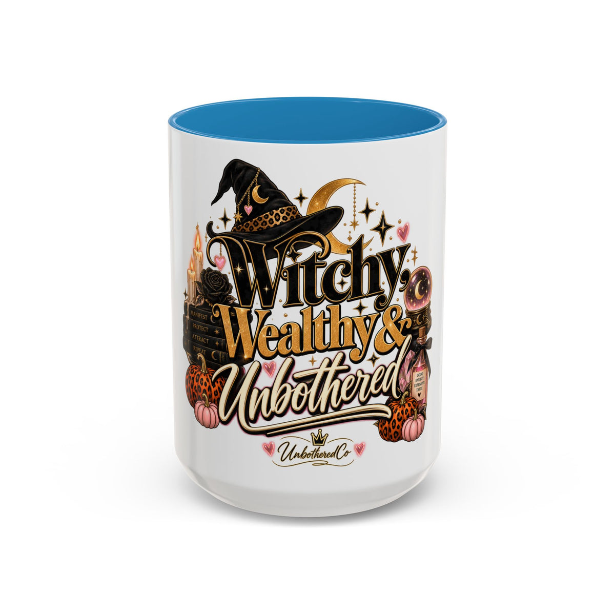Witchy, Wealthy & Unbothered Accent Mug — Witch Coffee Cup (15oz) product image