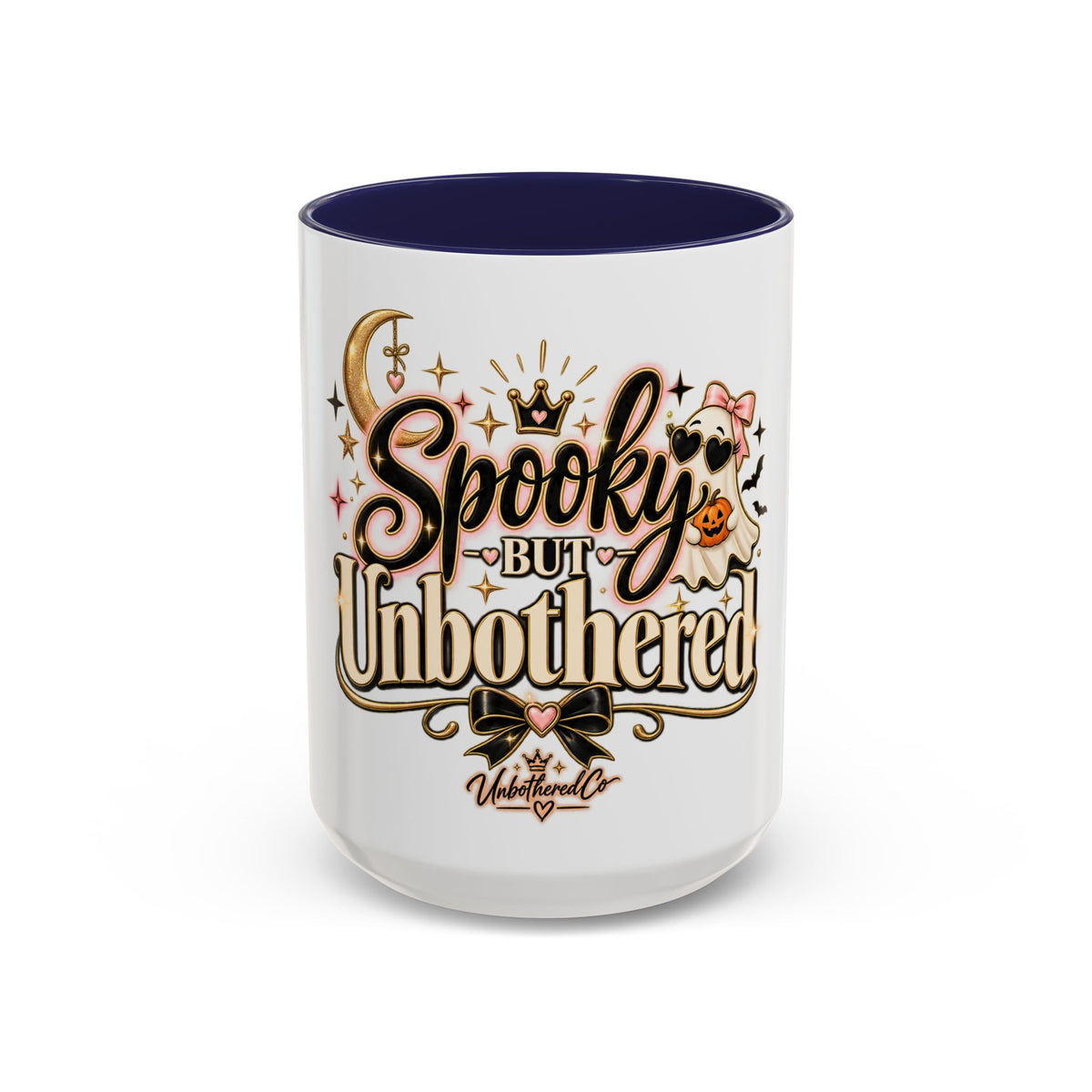 Spooky But Unbothered Coffee Mug — Halloween Ghost Accent Mug (11/15oz) product image
