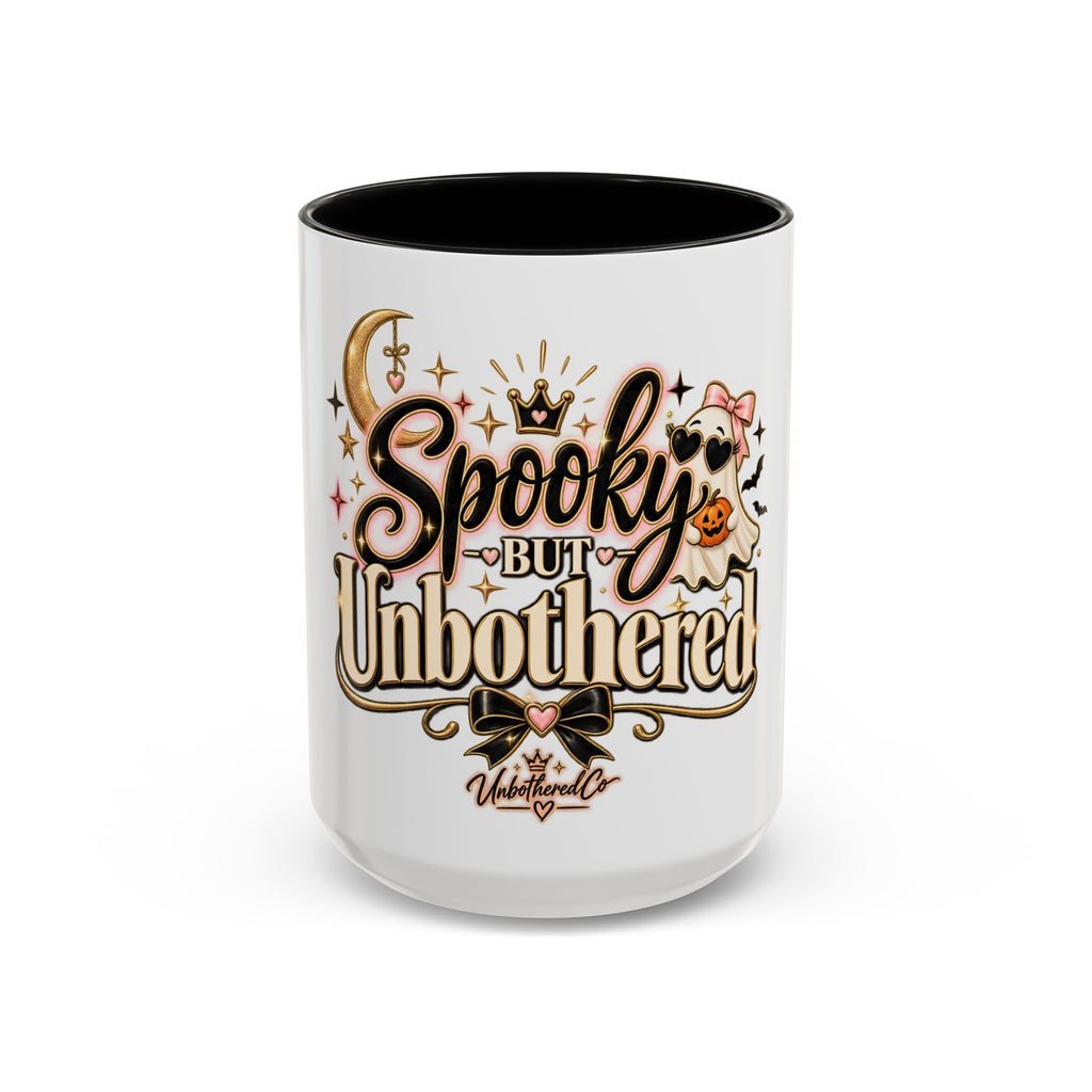 Spooky But Unbothered Coffee Mug — Halloween Ghost Accent Mug (11/15oz) product image
