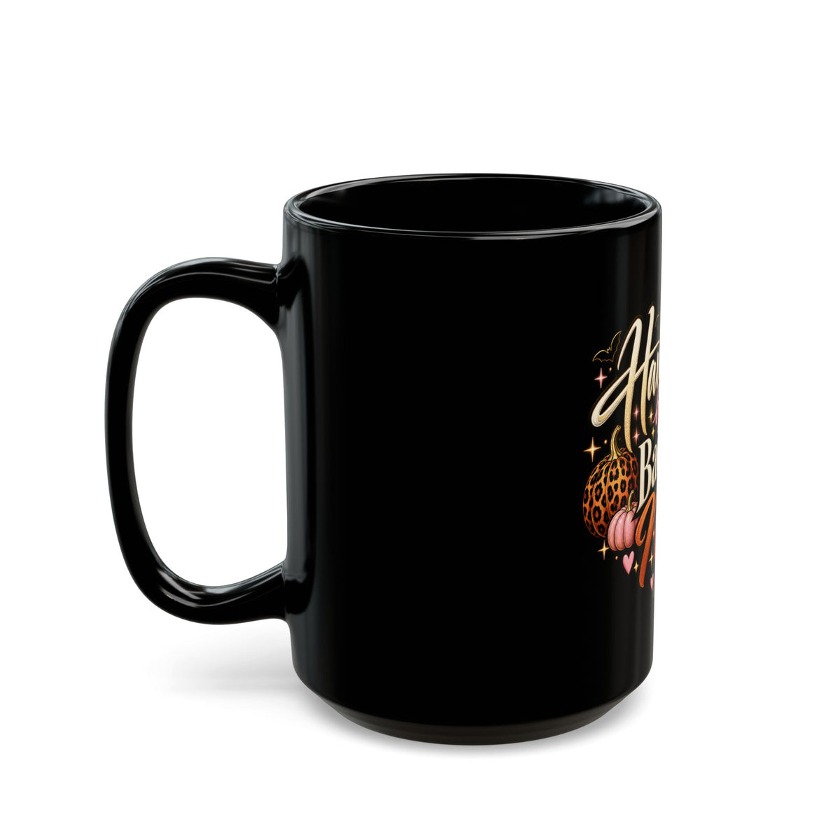 Halloween Skull Mug — "Haunted by Bad Vibes? Never" Black Coffee Cup (11oz/15oz) product image