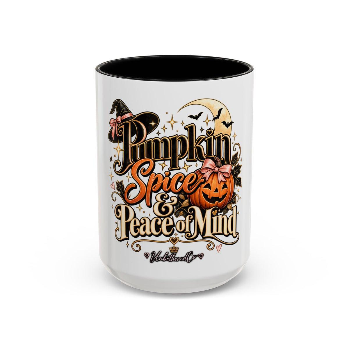Pumpkin Spice & Peace of Mind Accent Mug — Fall Coffee Cup (15oz) product image