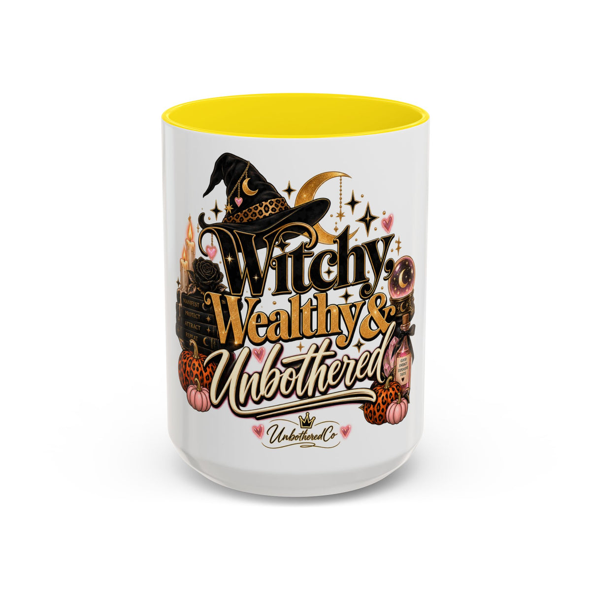 Witchy, Wealthy & Unbothered Accent Mug — Witch Coffee Cup (15oz) product image