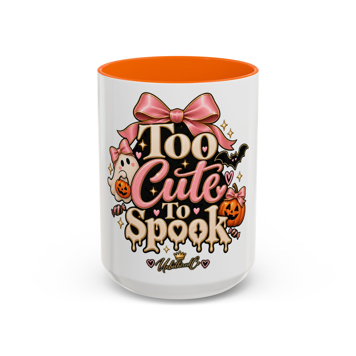 Too Cute to Spook Accent Mug — Halloween Ghost Coffee Cup (15oz) product image