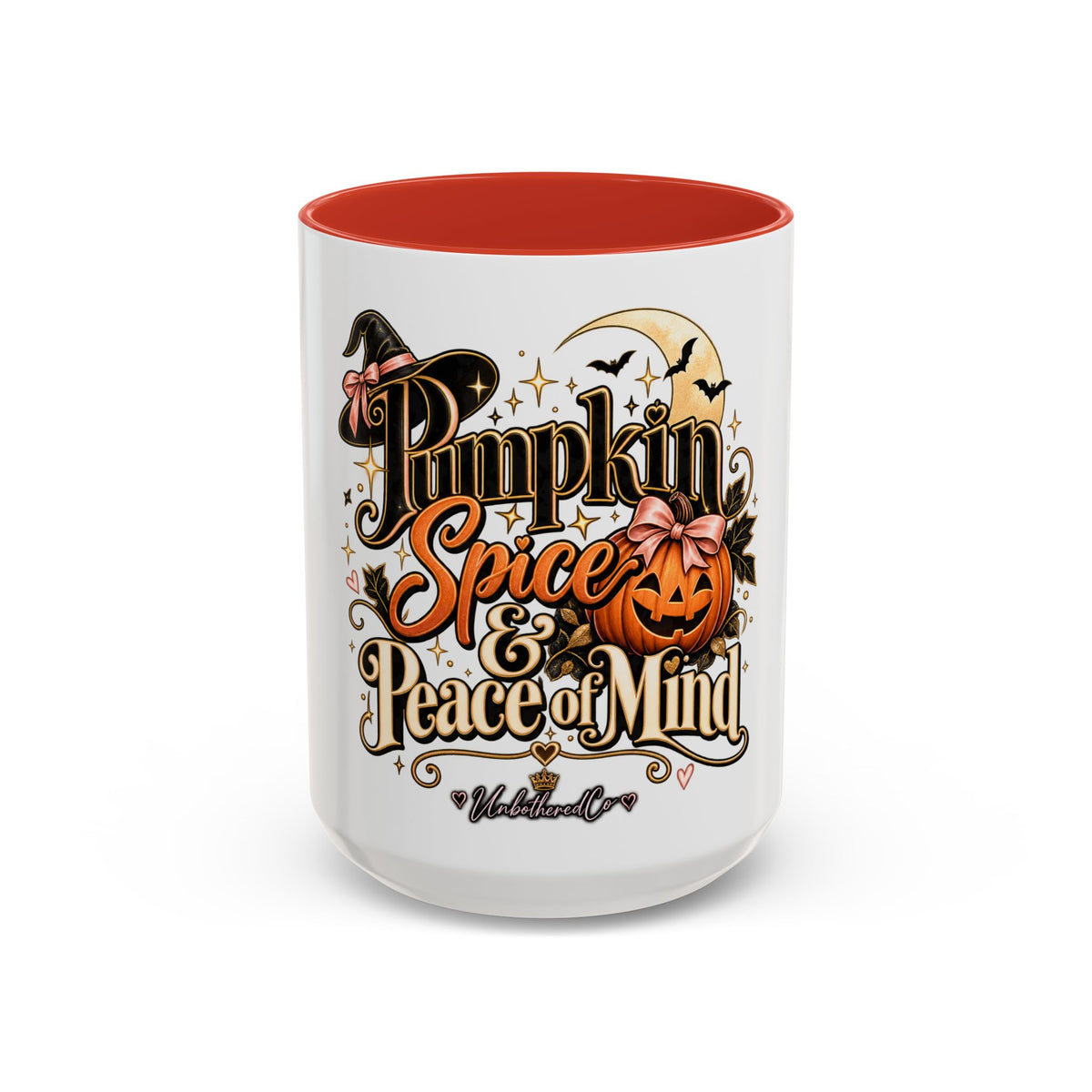 Pumpkin Spice & Peace of Mind Accent Mug — Fall Coffee Cup (15oz) product image