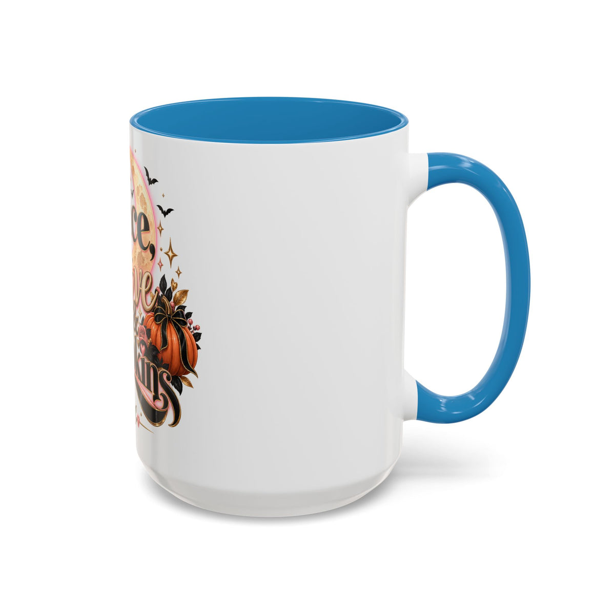 Accent Coffee Mug — "Peace, Love & Pumpkins" Fall Pumpkin Coffee Mug product image