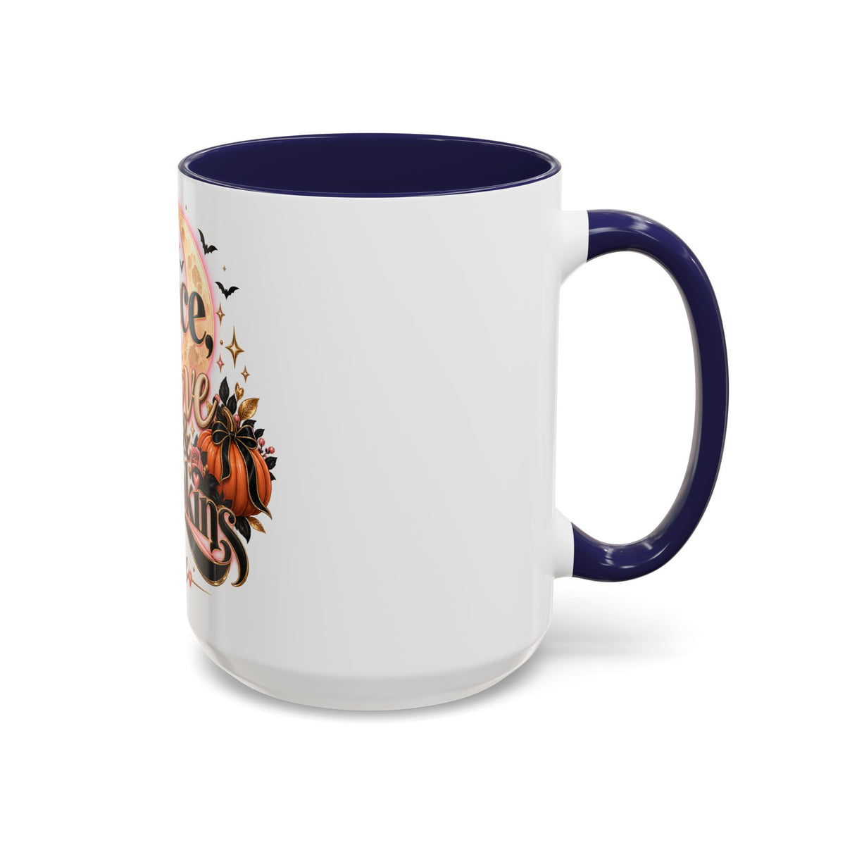 Accent Coffee Mug — "Peace, Love & Pumpkins" Fall Pumpkin Coffee Mug product image