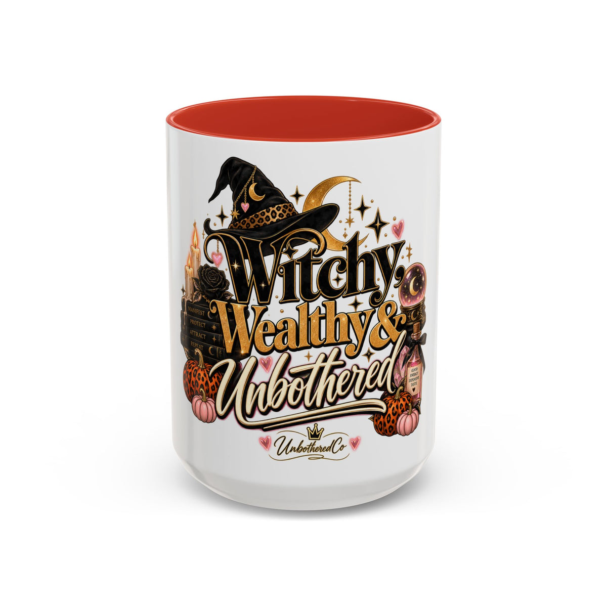 Witchy, Wealthy & Unbothered Accent Mug — Witch Coffee Cup (15oz) product image