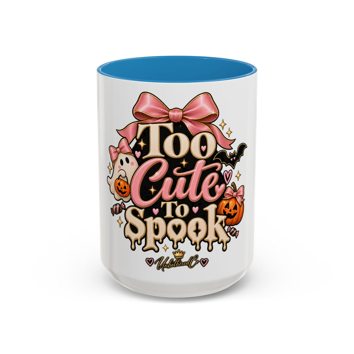 Too Cute to Spook Accent Mug — Halloween Ghost Coffee Cup (15oz) product image