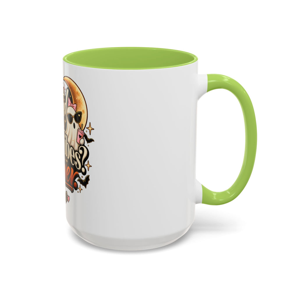 Haunted by Bad Vibes Never Mug — Halloween Cute Skull & Moon Coffee Cup (11/15oz) product image