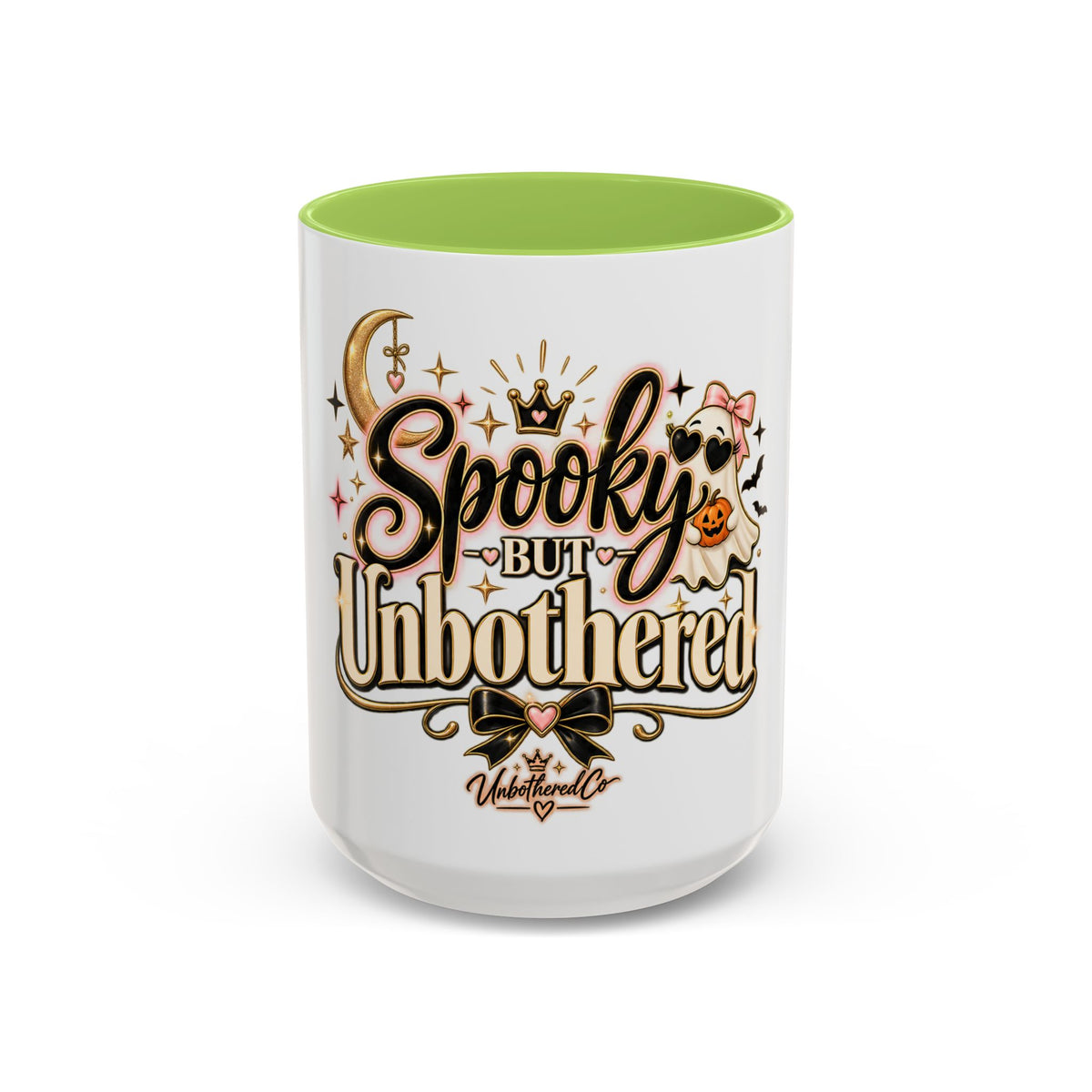 Spooky But Unbothered Coffee Mug — Halloween Ghost Accent Mug (11/15oz) product image