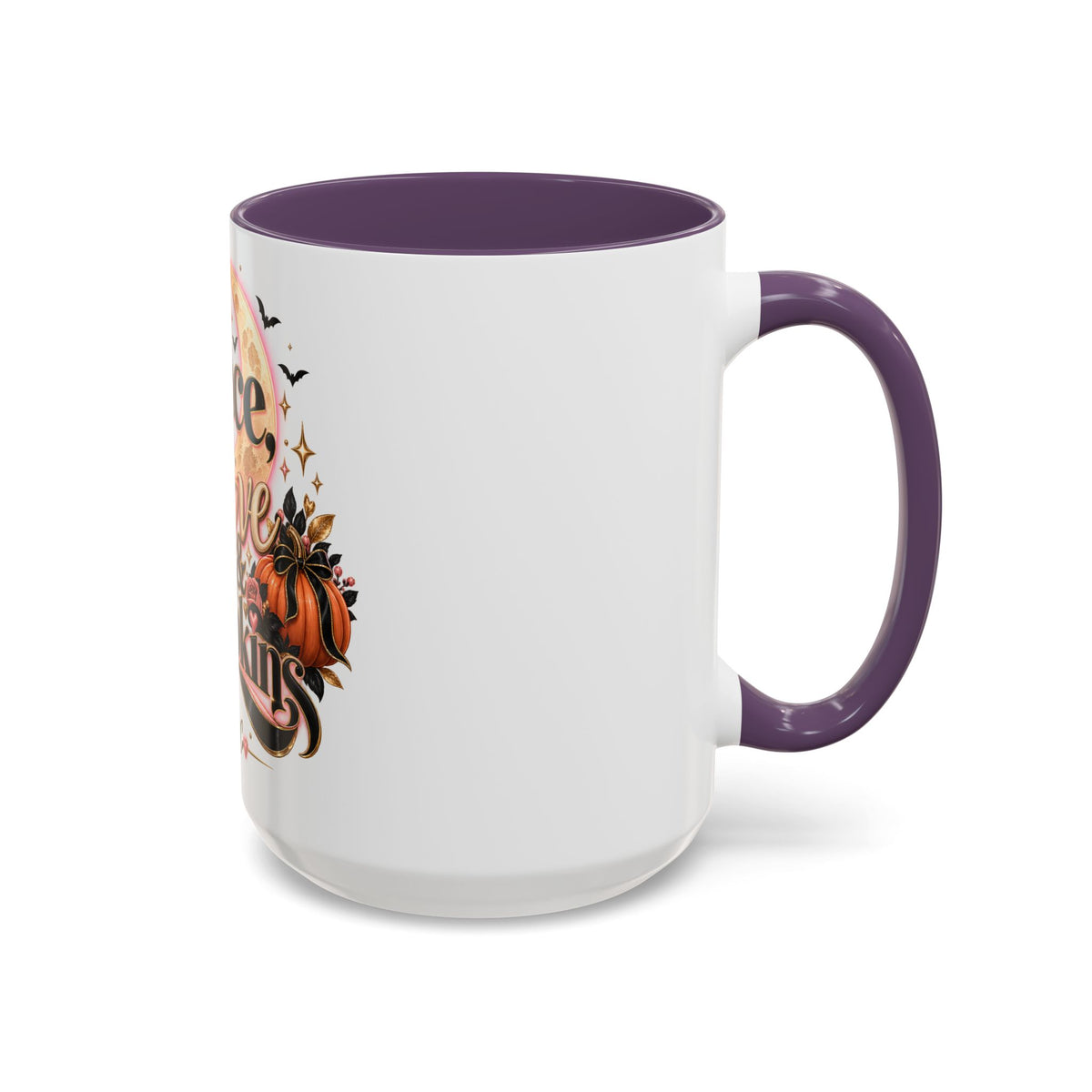 Accent Coffee Mug — "Peace, Love & Pumpkins" Fall Pumpkin Coffee Mug product image