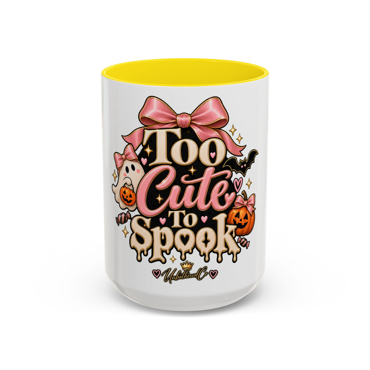 Too Cute to Spook Accent Mug — Halloween Ghost Coffee Cup (15oz) product image