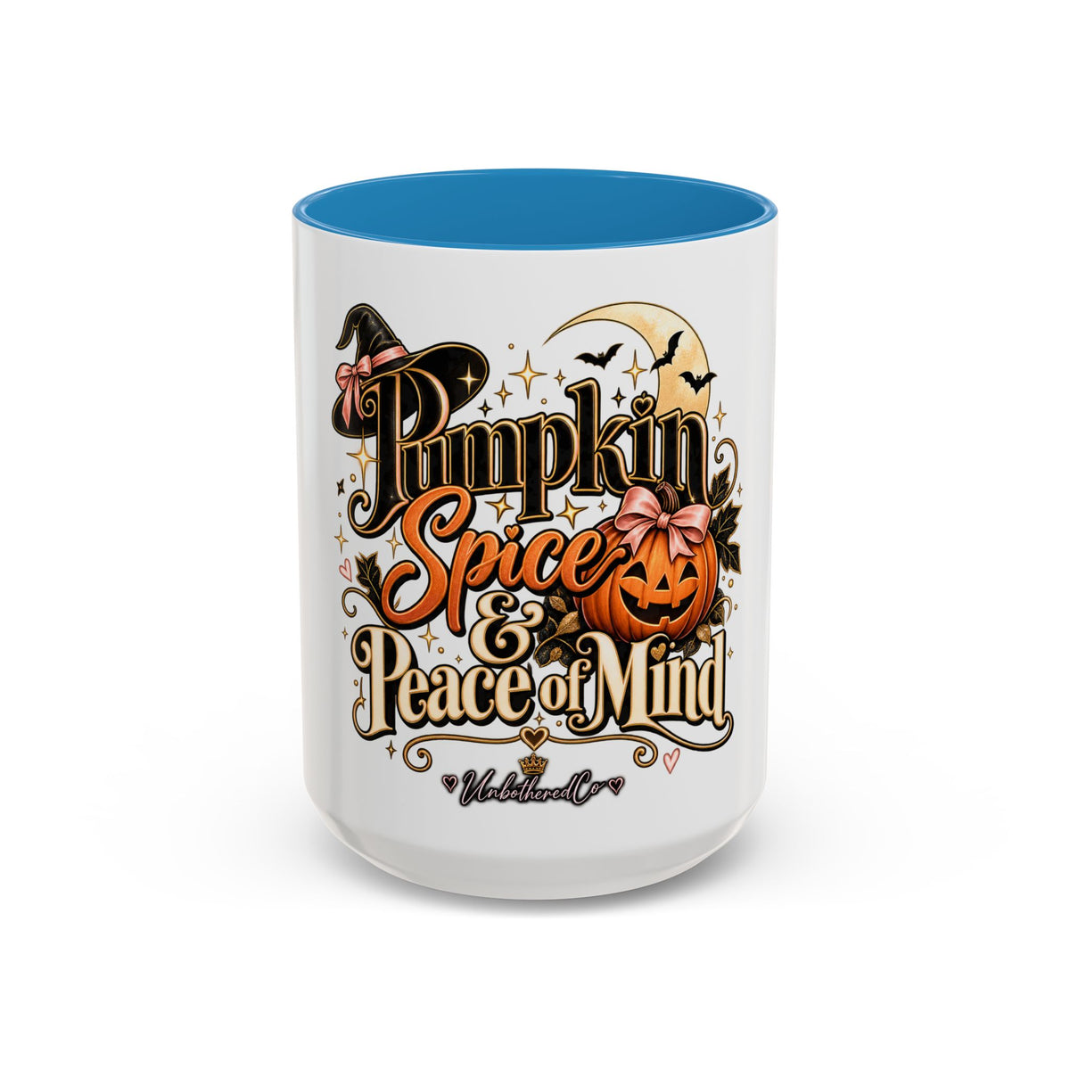 Pumpkin Spice & Peace of Mind Accent Mug — Fall Coffee Cup (15oz) product image