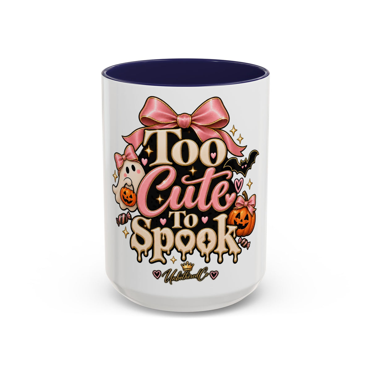 Too Cute to Spook Accent Mug — Halloween Ghost Coffee Cup (15oz) product image